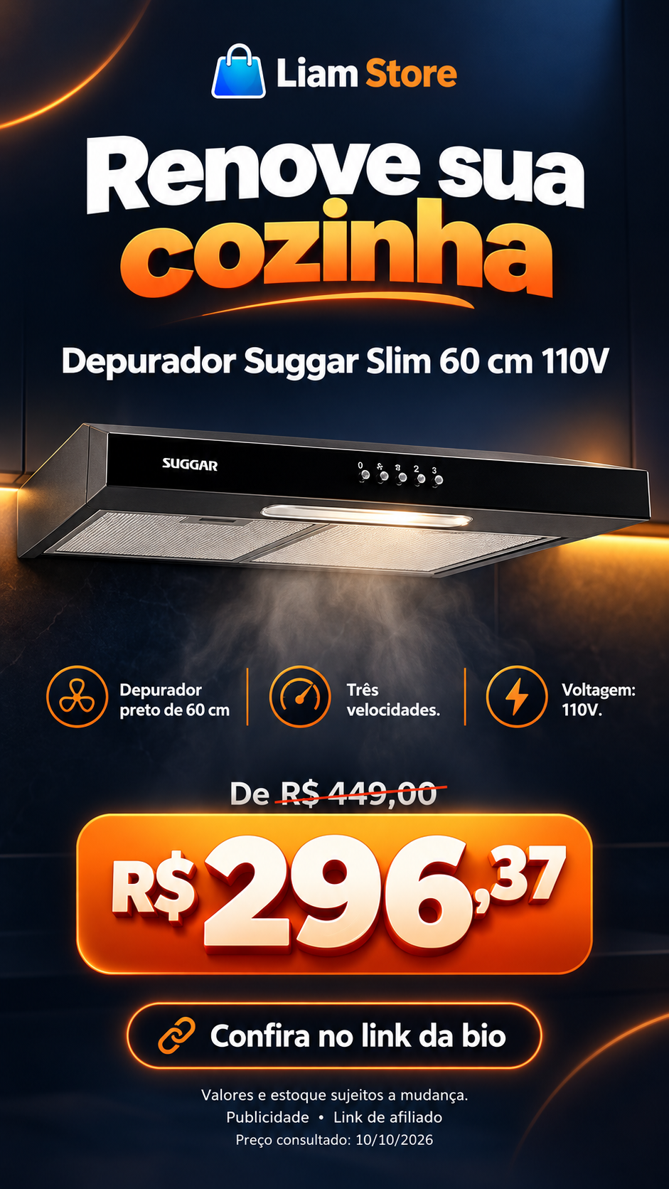 Depurador Suggar Slim 60 cm 110V