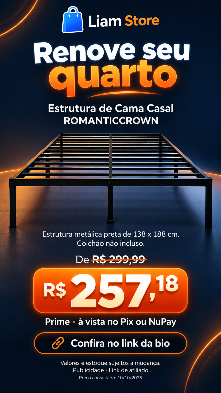 Estrutura de Cama Casal ROMANTICCROWN