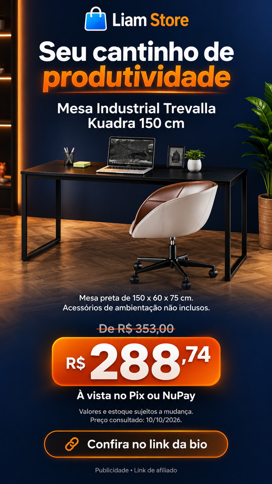 Mesa Industrial Trevalla Kuadra 150 cm