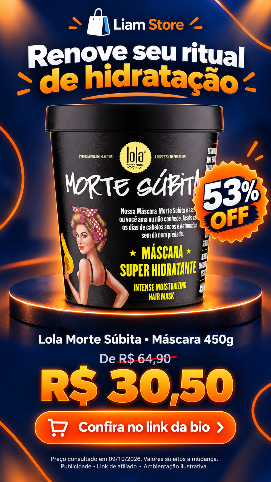 Lola Morte Súbita — Máscara hidratante 450g