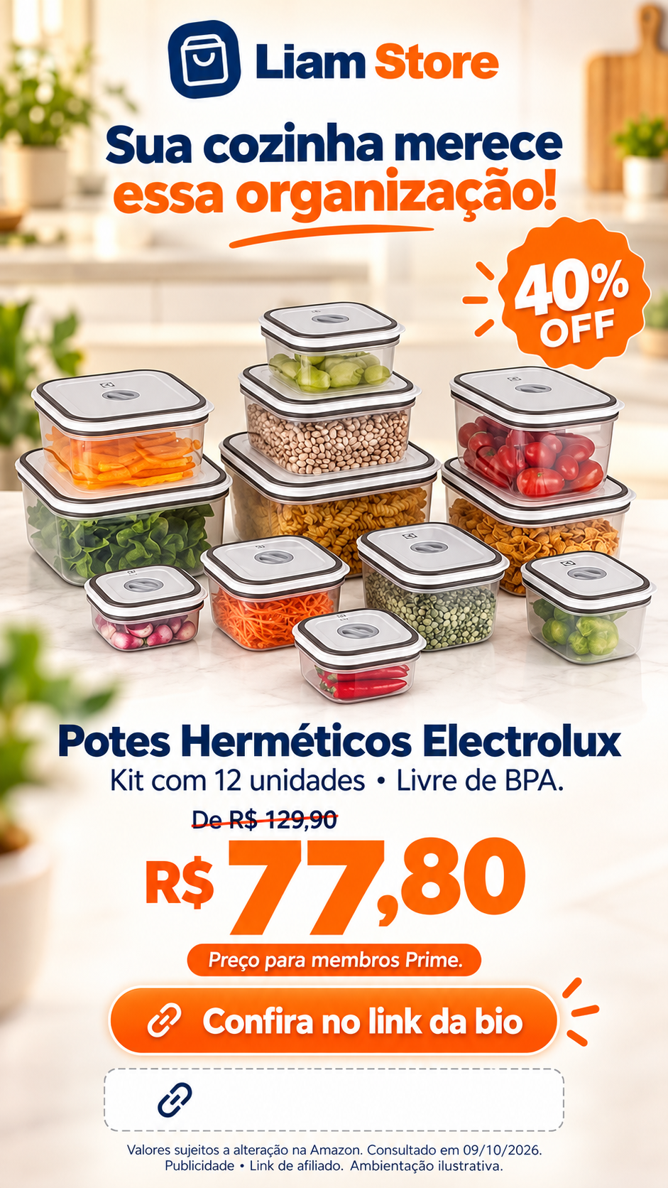 Potes Herméticos Electrolux — Kit com 12 unidades, cinza
