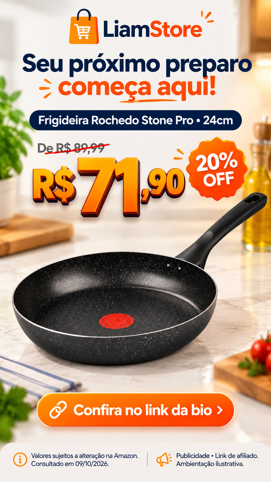 Frigideira Rochedo Stone Pro — 24cm