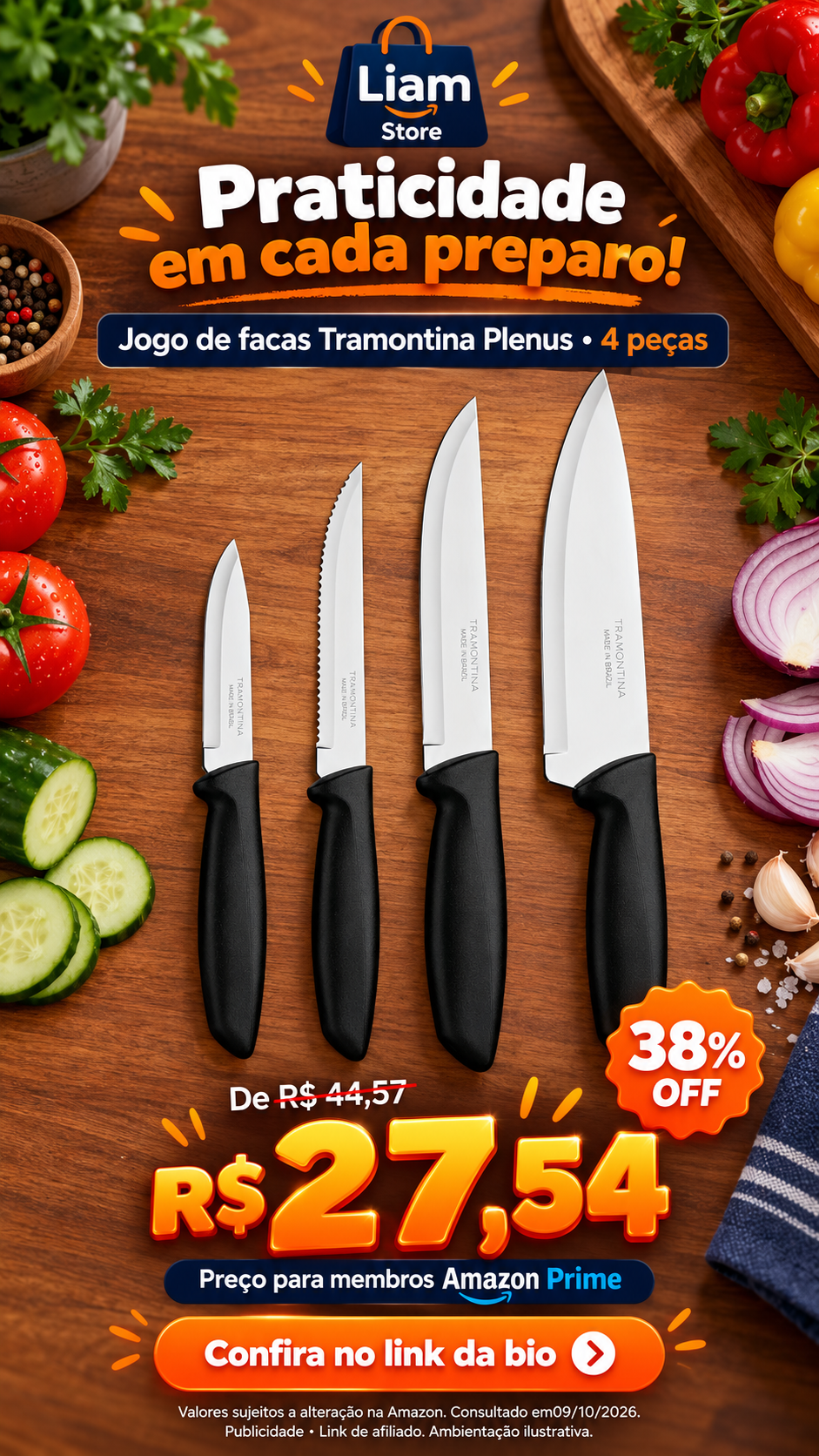 Jogo de facas Tramontina Plenus — 4 peças